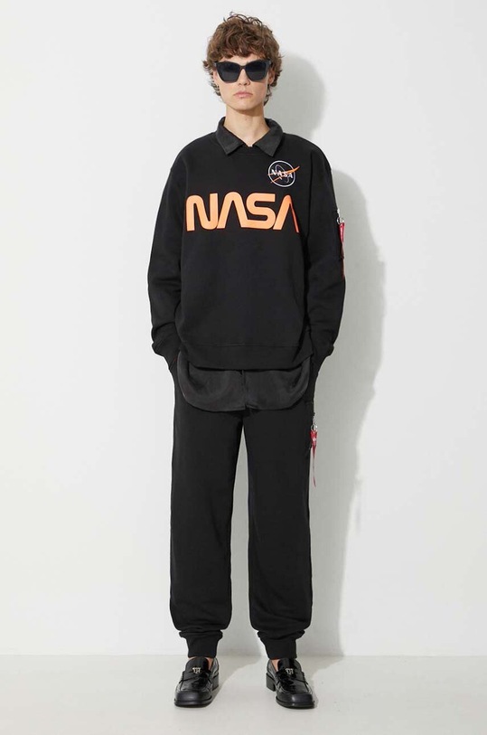 Mikina Alpha Industries NASA Reflective Sweater 178309.614 čierna AA00
