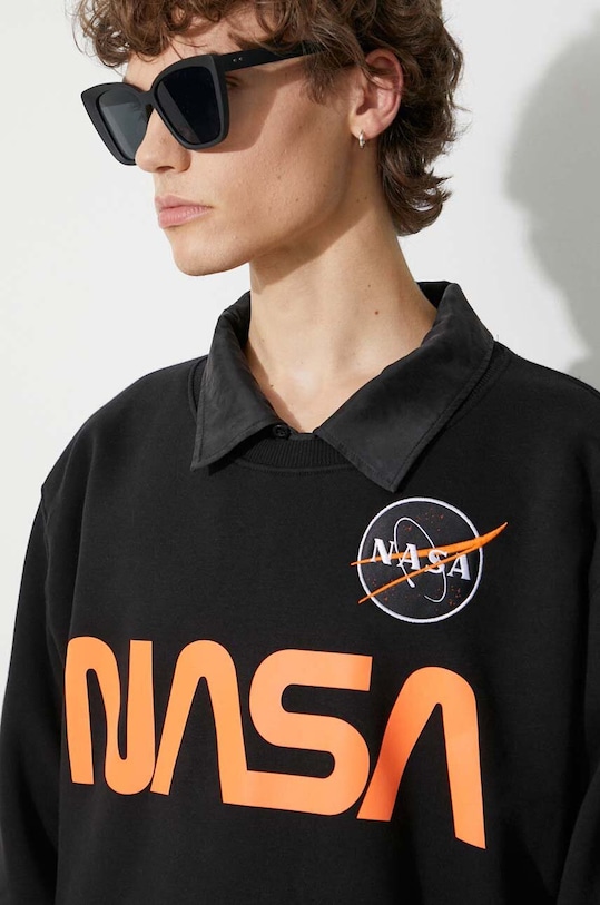 Mikina Alpha Industries NASA Reflective Sweater 178309.614 čierna