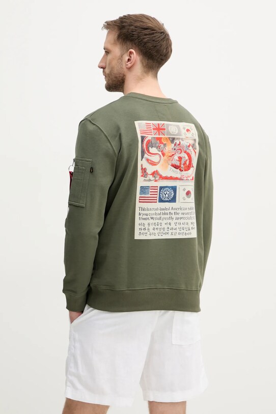 Кофта Alpha Industries Sweats & Hoodys 136300.142 зелёный SS25