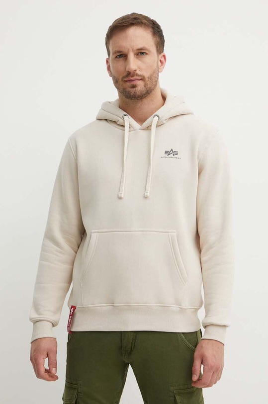 Alpha Industries bluză Basic Hoody Small Logo imprimeu bej 196318.578