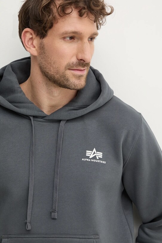 Кофта Alpha Industries Basic Hoody Small Logo серый 196318.136