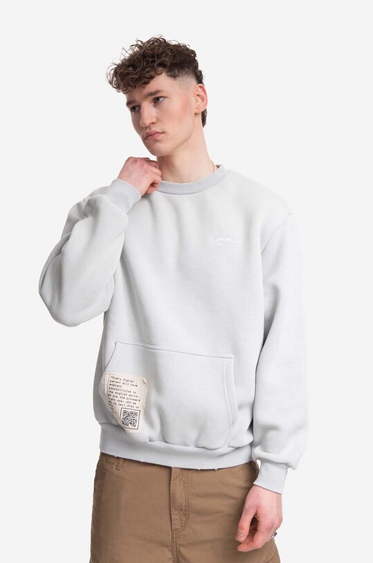 Karl Kani bluza bawełniana Chest Signature Destroyed aplikacja szary 6029144