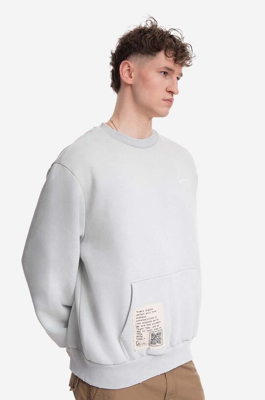 Karl Kani bluza bawełniana Chest Signature Destroyed szary 6029144