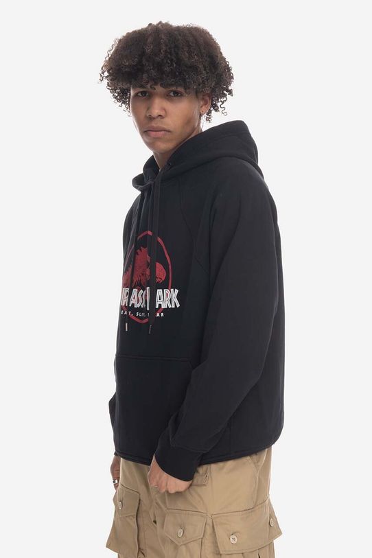Bavlnená mikina Neil Barett Jurassic Park Hoodie PBJS147-U521S 1133 PBJS147.U521S čierna AA00