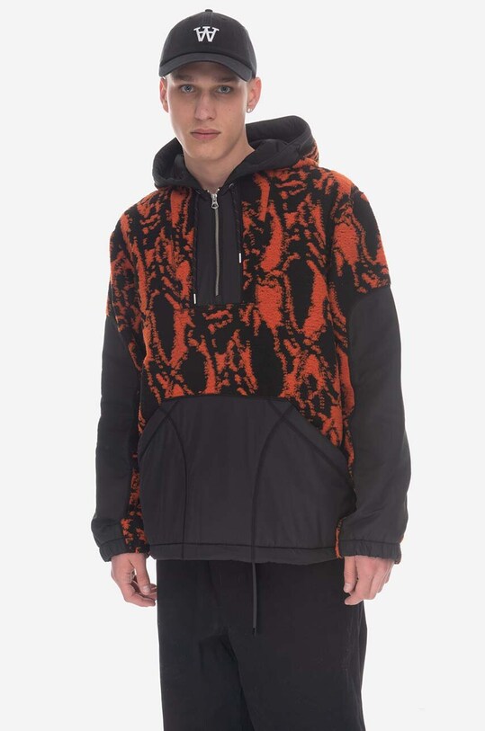 Mikina Wood Wood Palmer Swirl Print Fleece Hoodie 12245600-2075 RUST s kapucí oranžová 12245600.2075