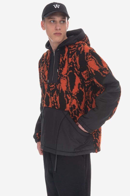 Mikina Wood Wood Palmer Swirl Print Fleece Hoodie 12245600-2075 RUST 12245600.2075 oranžová