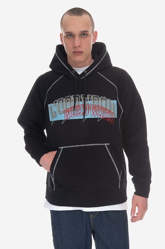 Wood Wood bluza bawełniana nadruk czarny 12245604.2493
