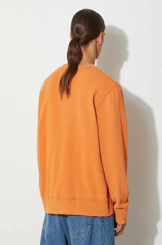 Bavlněná mikina Wood Wood Hugh Embossed Sweatshirt 12315602-2474 ABRICOT ORANGE 12315602.2474 oranžová AA00