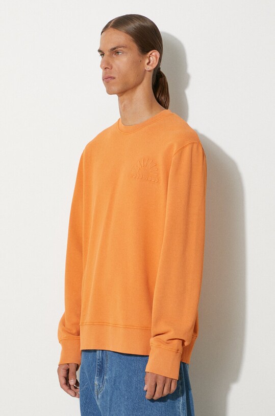 Oblečení Bavlněná mikina Wood Wood Hugh Embossed Sweatshirt 12315602-2474 ABRICOT ORANGE 12315602.2474 oranžová