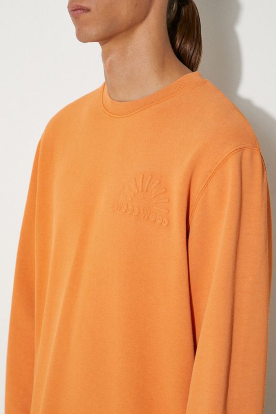 Pamučna dukserica Wood Wood Hugh Embossed Sweatshirt 12315602.2474 narančasta