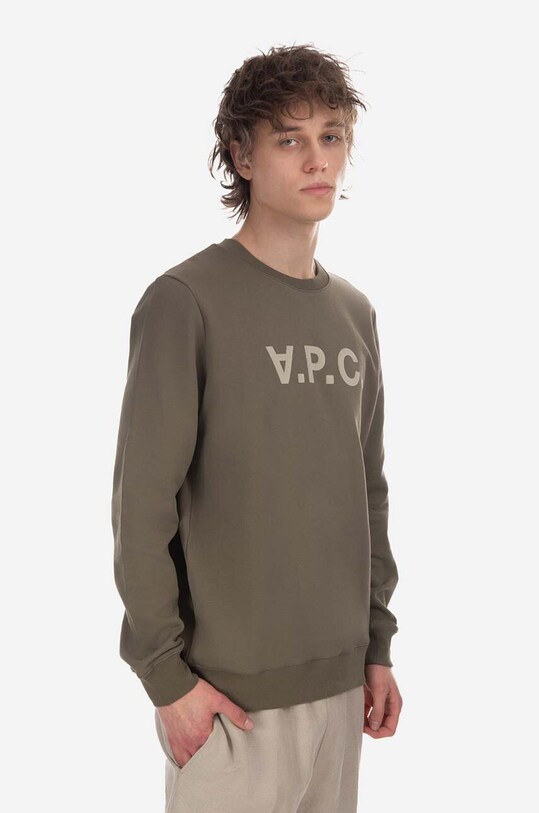 Bavlnená mikina A.P.C. Sweat Vpc Bicolore potlač zelená COFAX.H27803