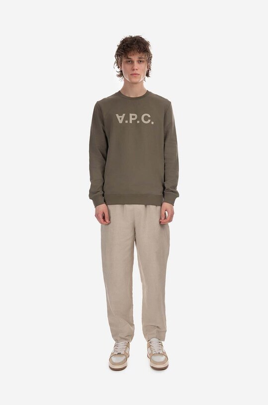 Oblečenie Bavlnená mikina A.P.C. Sweat Vpc Bicolore COFAX.H27803 zelená