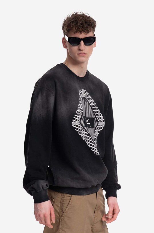 A-COLD-WALL* hanorac de bumbac Gradient Crewneck negru ACWMW125
