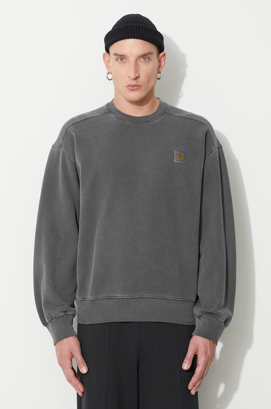 Carhartt WIP cotton sweatshirt Nelson Sweat plain gray I029957