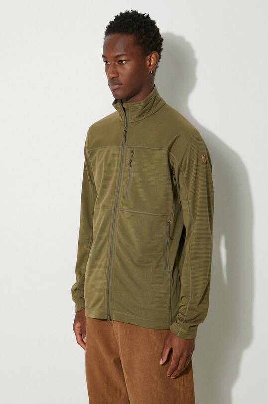 Fjallraven bluză Lite Fleece Jacket verde F86971.620