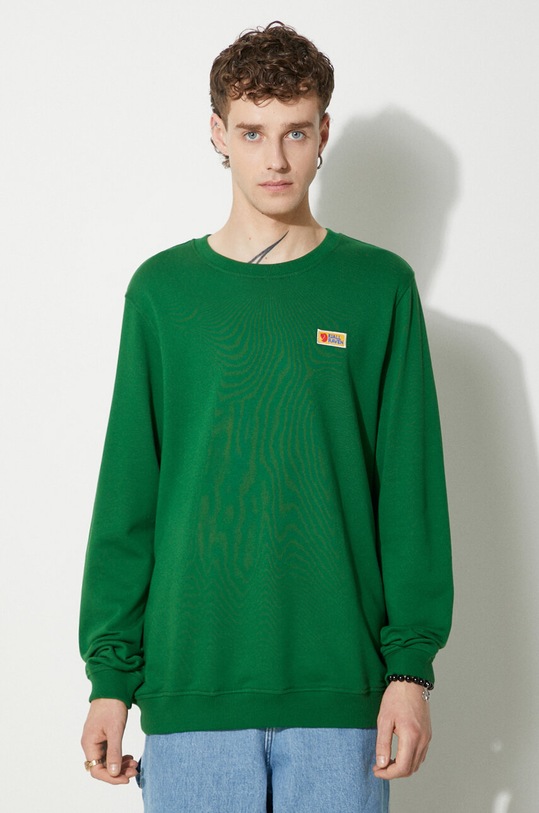 Fjallraven bluza bawełniana Vardag bawełna zielony F87070.678
