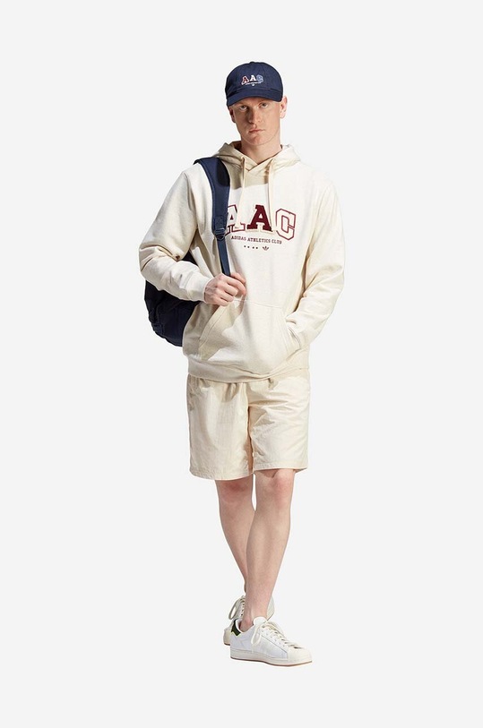 adidas Originals bluza bawełniana adidas Originals Metro AAC Hood IC8382 z kapturem beżowy IC8382