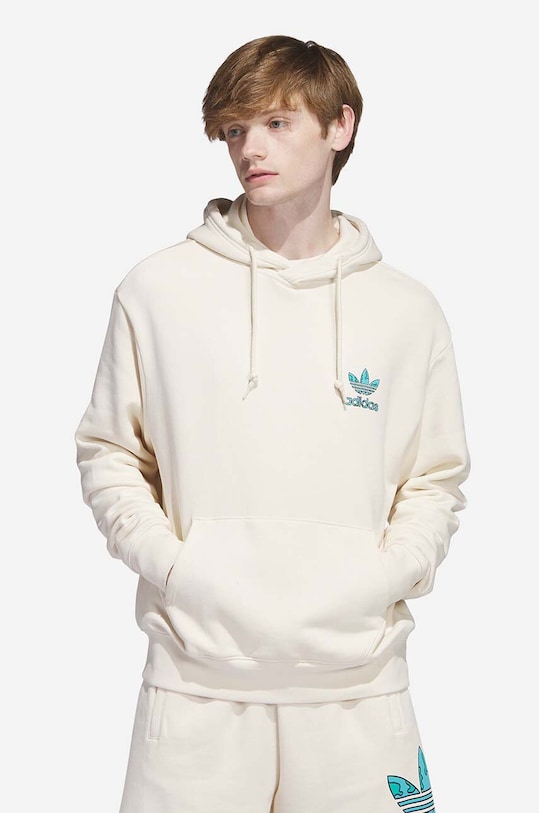 adidas Originals bluza bawełniana Stacked Trefoil Earth Hoodie