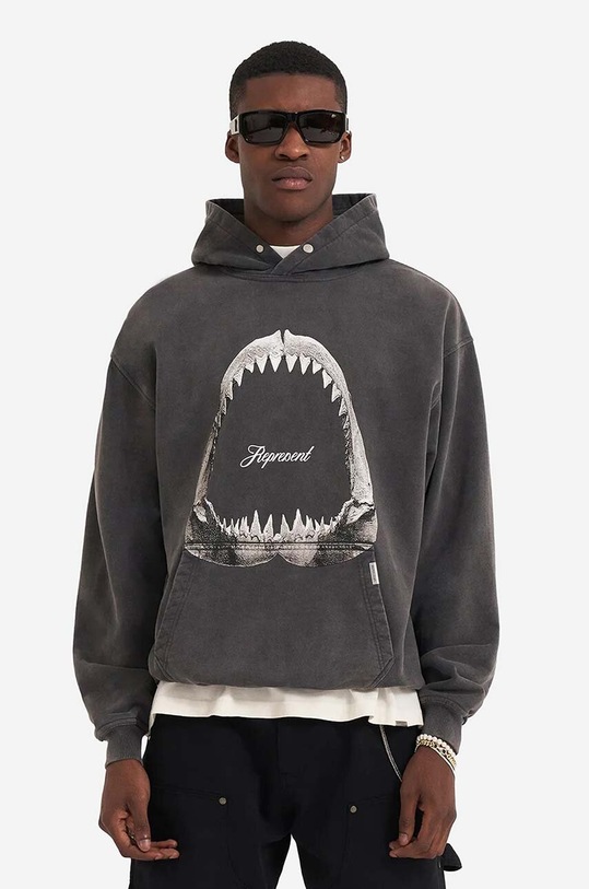 Bavlnená mikina Represent Shark Jaws sivá M04286.20
