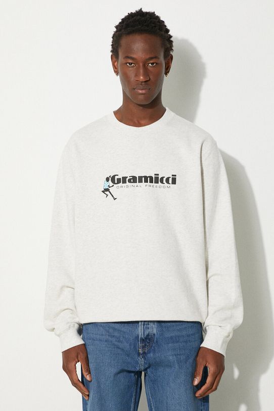 Gramicci felpa in cotone sovrastampa beige G3SU.J060