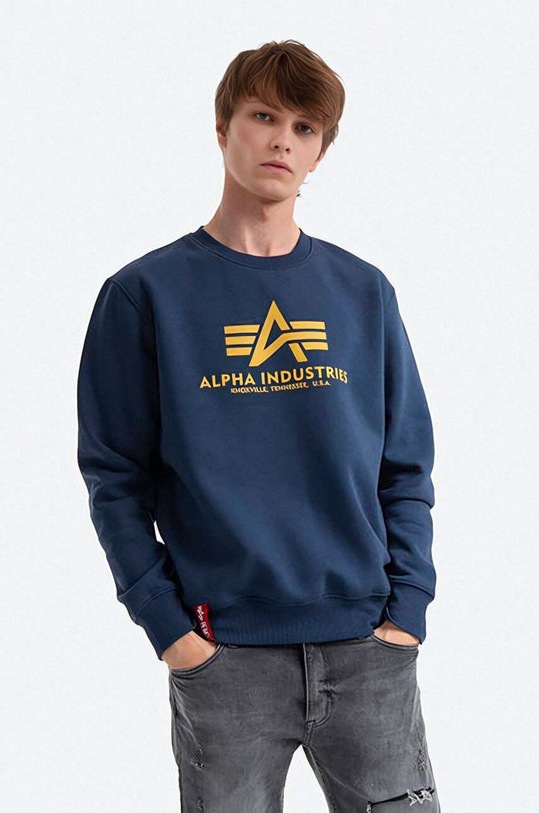 Alpha Industries bluza Basic Sweater pozostałe niebieski 178302.463