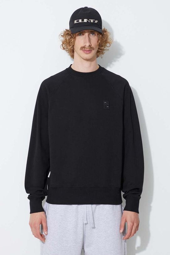 Bavlnená mikina Filling Pieces Lux jednofarebný čierna 06213731861