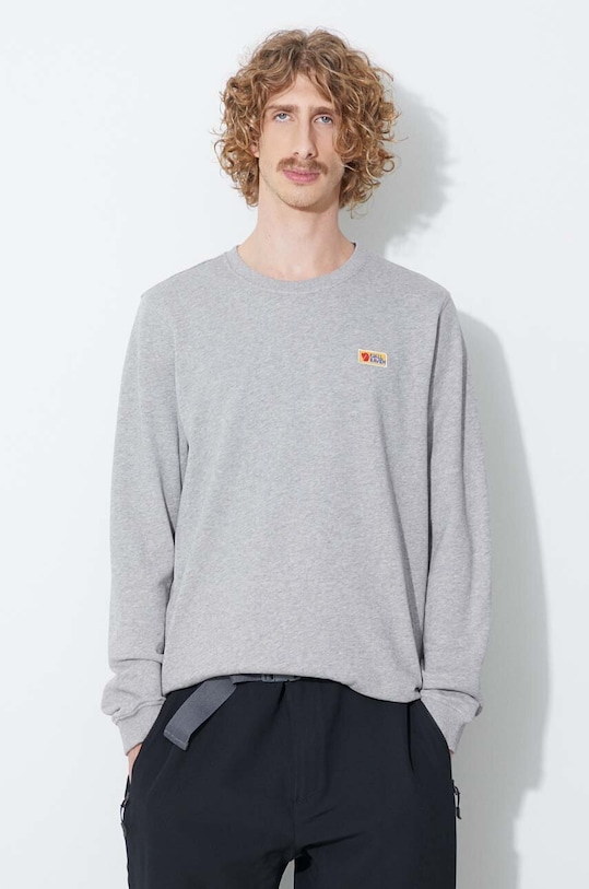 Fjallraven bluza bawełniana bawełna szary 87070