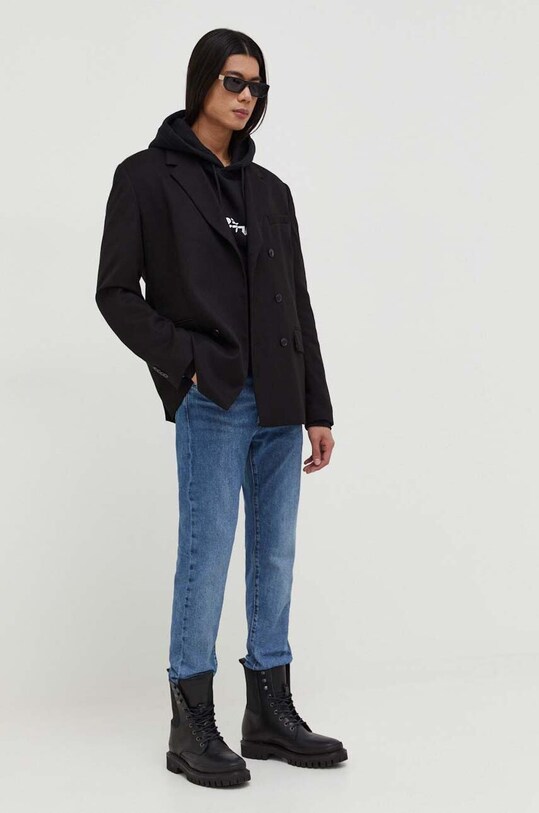 The Kooples hanorac de bumbac HSWE26013K negru AA00