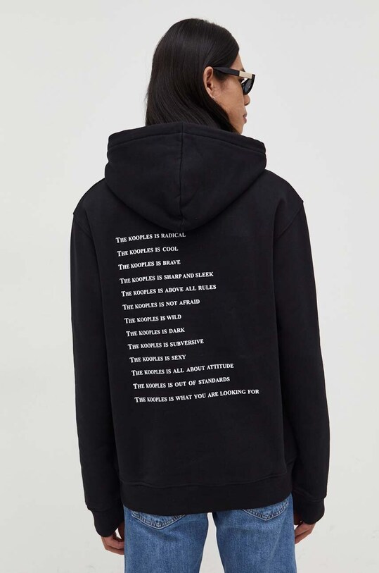 Îmbrăcăminte The Kooples hanorac de bumbac HSWE26013K negru
