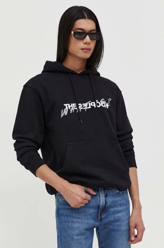The Kooples hanorac de bumbac negru HSWE26013K