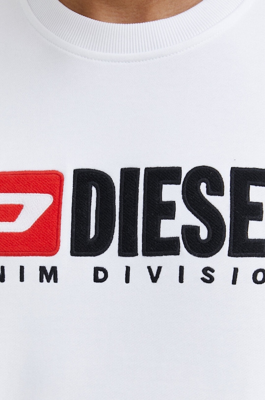 Bavlnená mikina Diesel S-GINN-DIV A03758.0GEAD biela