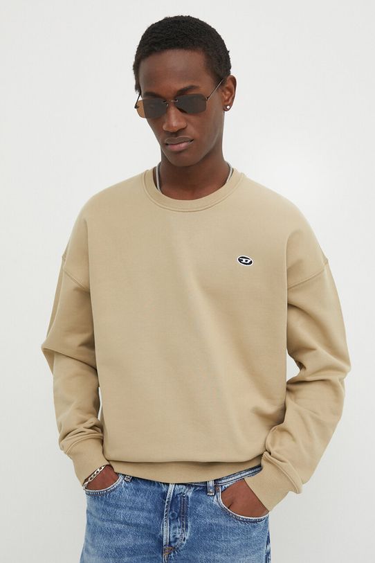 Diesel bluza bawełniana S-ROB-DOVAL-PJ bawełna beżowy A03785.0BKAF