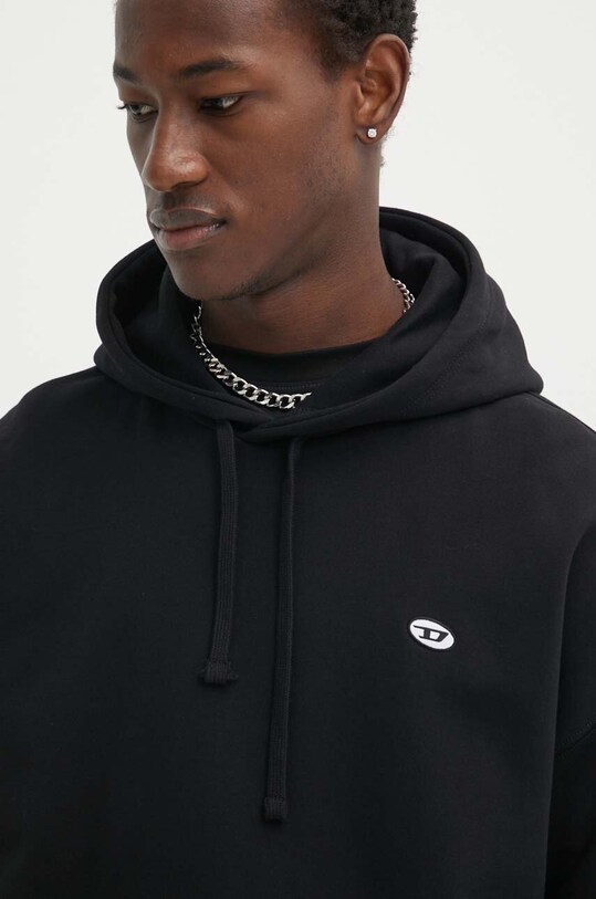 Хлопковая кофта Diesel S-ROB-HOOD-DOVAL-PJ чёрный A03786.0BKAF
