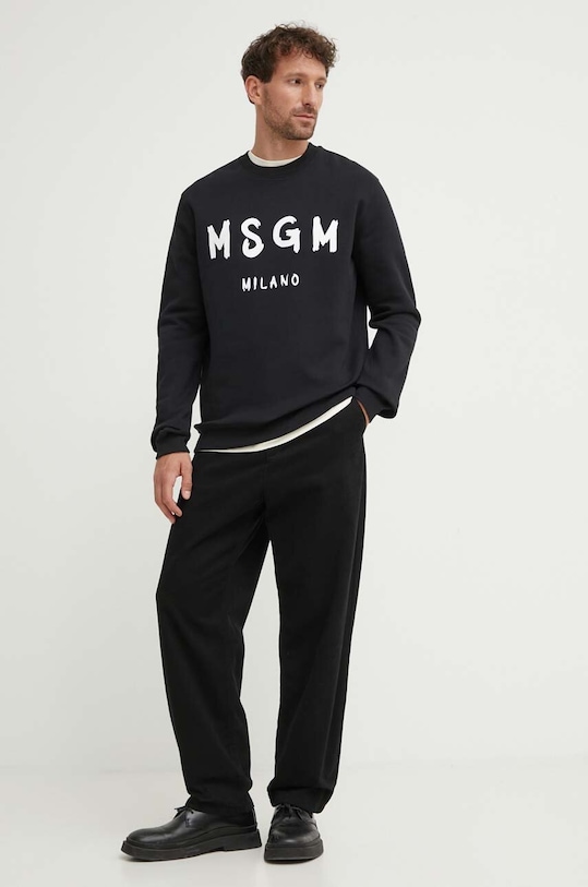 MSGM bluza bawełniana 2000MM513.200001 czarny AA00
