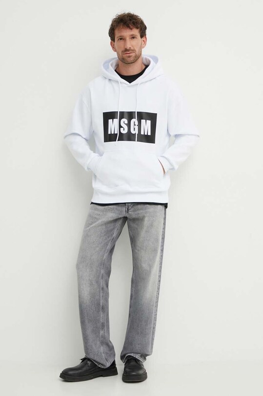 MSGM felpa in cotone 2000MM525.200001 bianco AA00
