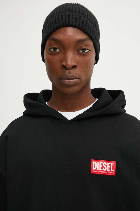 Бавовняна кофта Diesel S-BOXT-HOOD-LAB чорний A14949.0ILAC