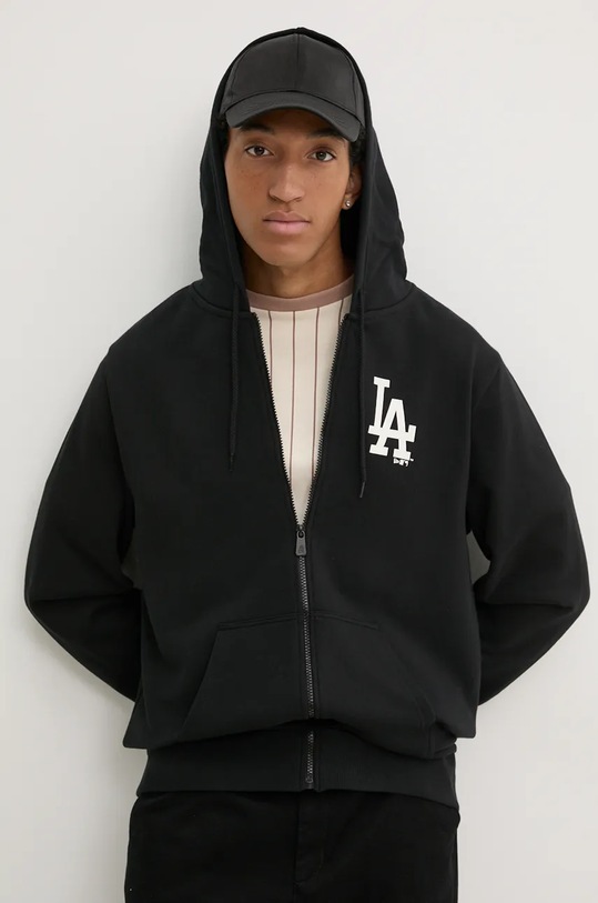 New Era bluza LOS ANGELES DODGERS z kapturem czarny 60416719