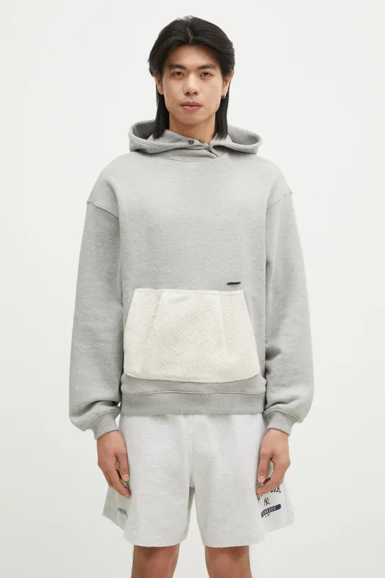 Бавовняна кофта Ader Error з капюшоном сірий BN01FWHD0106GR