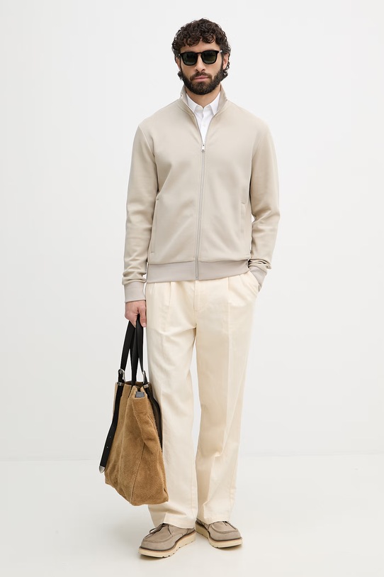 BOSS кофта, яка розстібається чоловіча з бавовною H-Shepherd 100 50532755 бежевий AA00