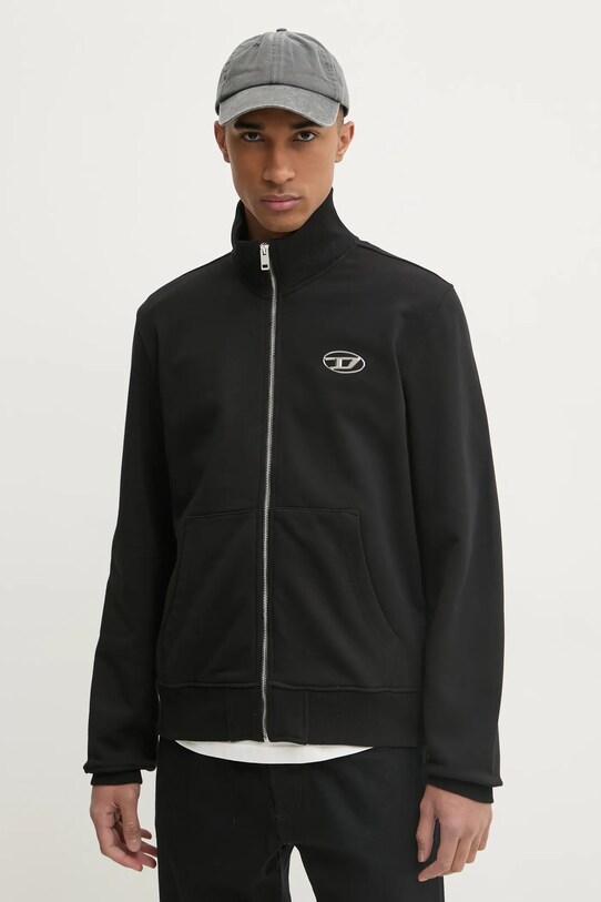 Кофта Diesel S-GINNI-ZIP-OD SWEAT-SHIRT без капюшона чёрный A11439.0BMBJ
