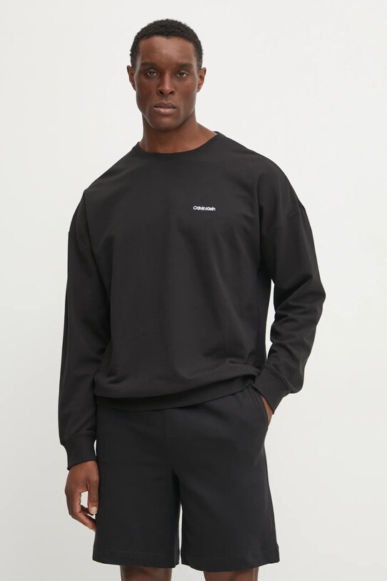 Calvin Klein Underwear felpa lounge applique nero 000NM2300E