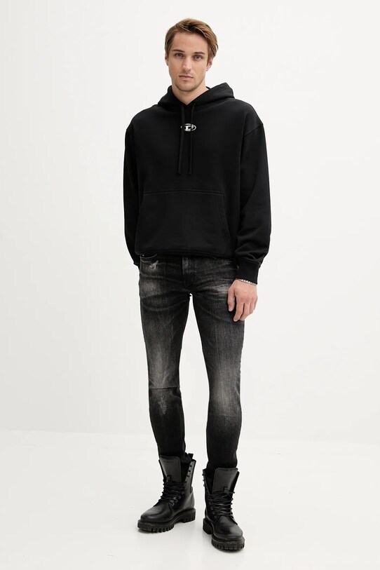 Diesel bluza bawełniana S-MACS-HOOD-OD A09856.0BMBJ czarny AA00