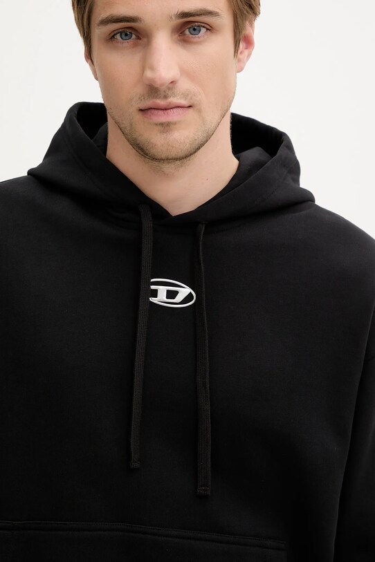 Diesel bluza bawełniana S-MACS-HOOD-OD czarny A09856.0BMBJ