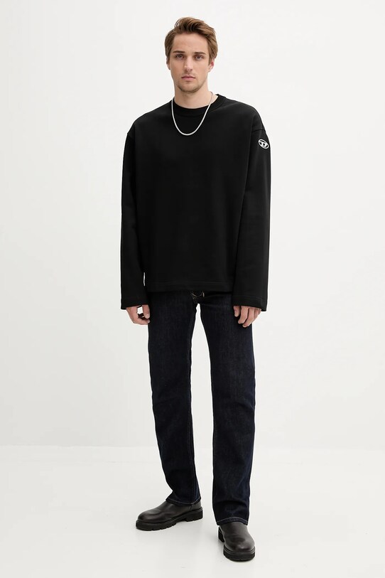 Diesel bluza bawełniana S-MACSIS-OD A09857.0BMBJ czarny AA00