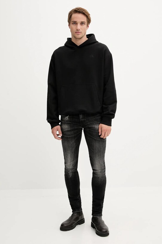 Diesel bluza bawełniana S-MACS-HOOD-MEGOVAL-D A11304.0GYCJ czarny AA00