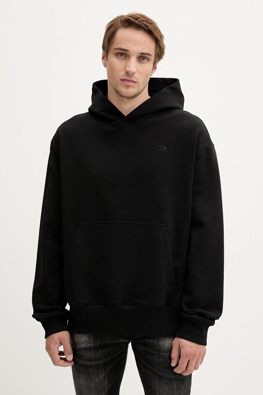 Odzież Diesel bluza bawełniana S-MACS-HOOD-MEGOVAL-D A11304.0GYCJ czarny