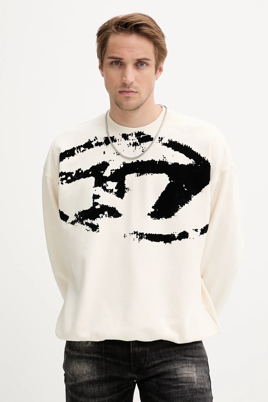 Diesel felpa in cotone S-BOXT-N5 senza beige A13051.0DQAK