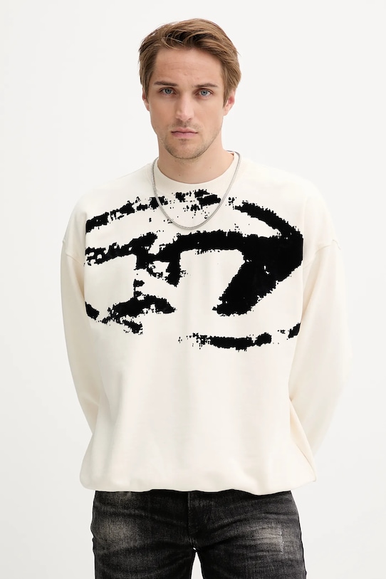 Diesel felpa in cotone S-BOXT-N5 senza beige A13051.0DQAK