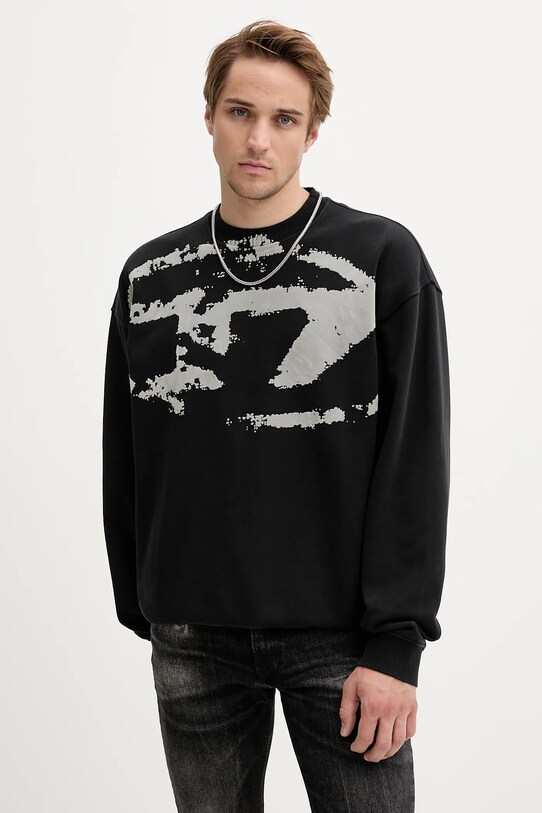 Diesel bluza bawełniana S-BOXT-N5 nadruk czarny A13051.0DQAK