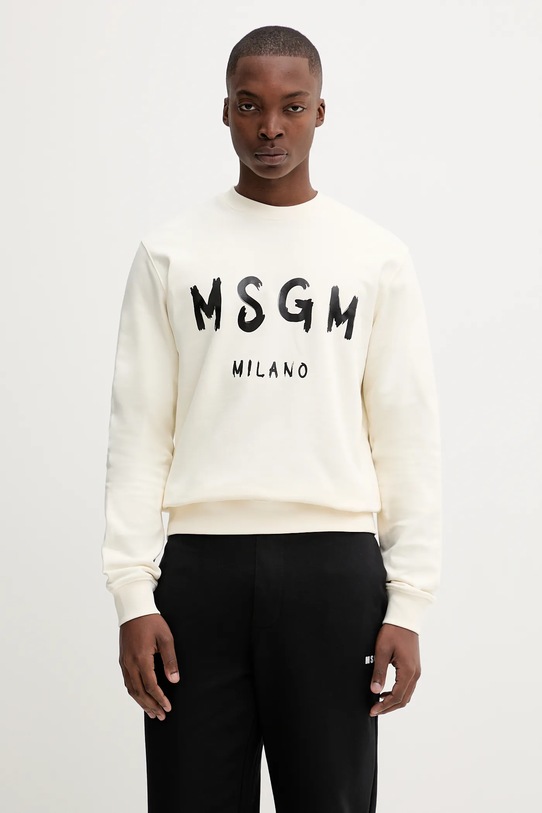 MSGM bluza bawełniana nadruk beżowy 2000MM513.300001